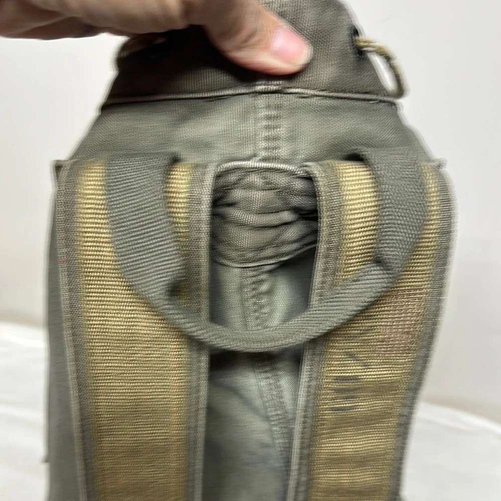 Green Canvas Duffel Bag with Drawstring Closure